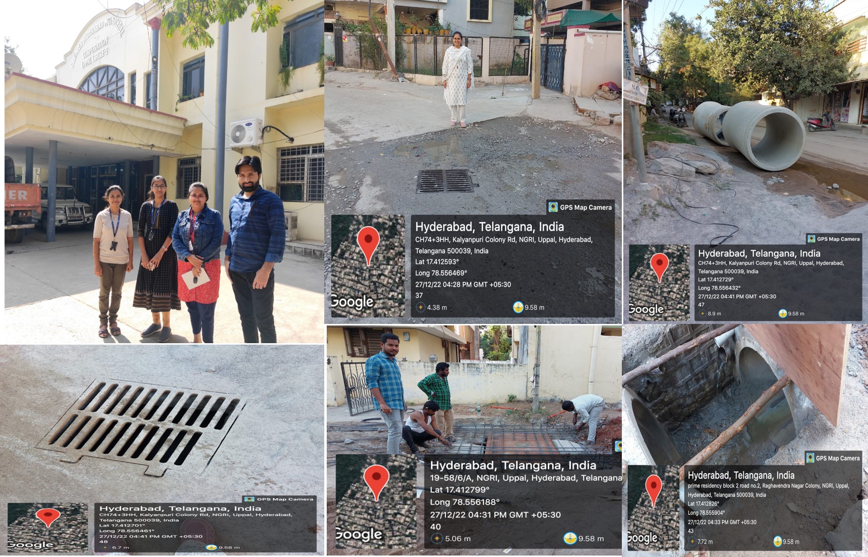 Pictures of Field visit for data collection in Kalyanpuri colony, Uppal, Hyderabad